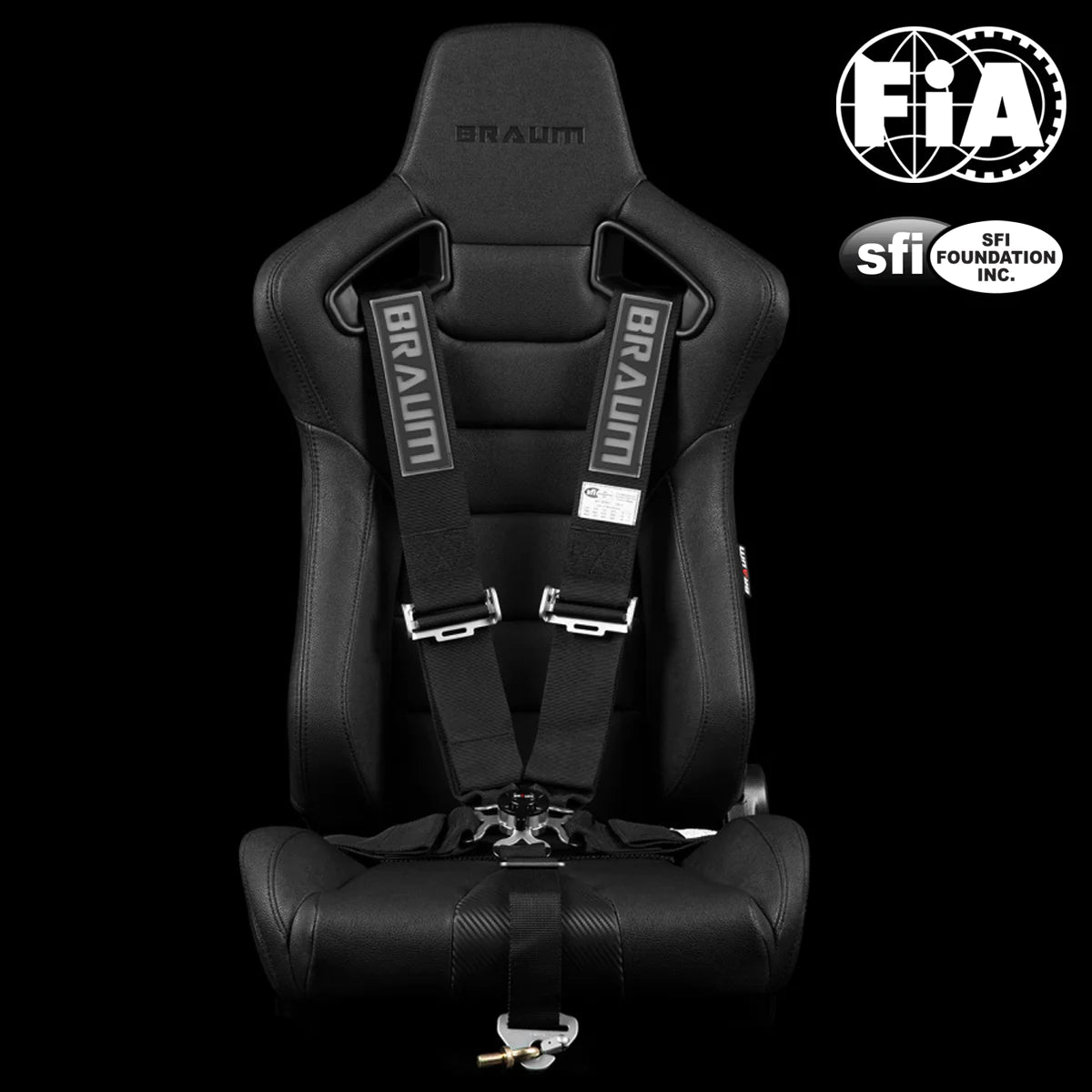 BRAUM Racing Harnesses 5PT - SFI 16.1 Certified Racing Harness 3" Strap Black – Priced Per Harness