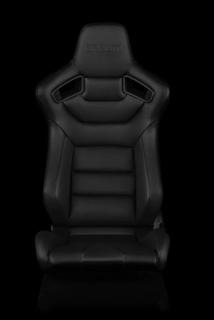 BRAUM ELITE Series Sport Reclinable Seats (Black Leatherette | Black Stitching) – Priced Per Pair