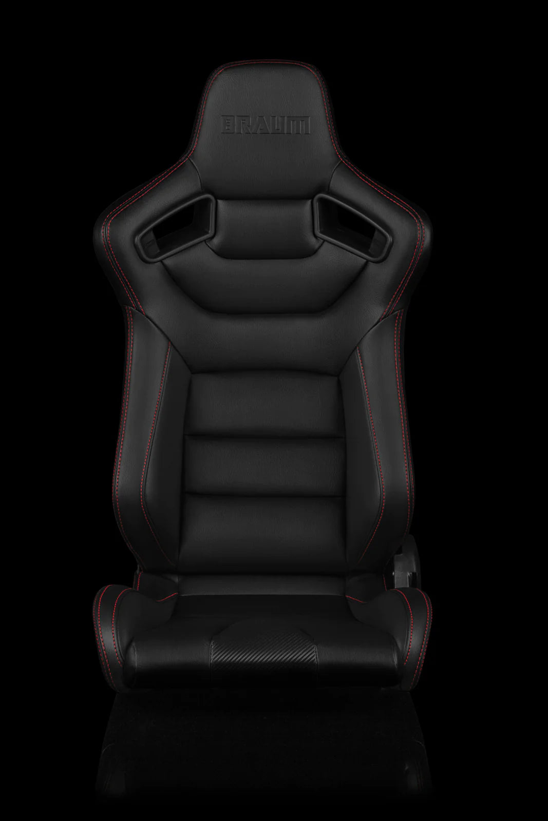BRAUM ELITE Series Sport Reclinable Seats (Black Leatherette | Red Stitching) – Priced Per Pair