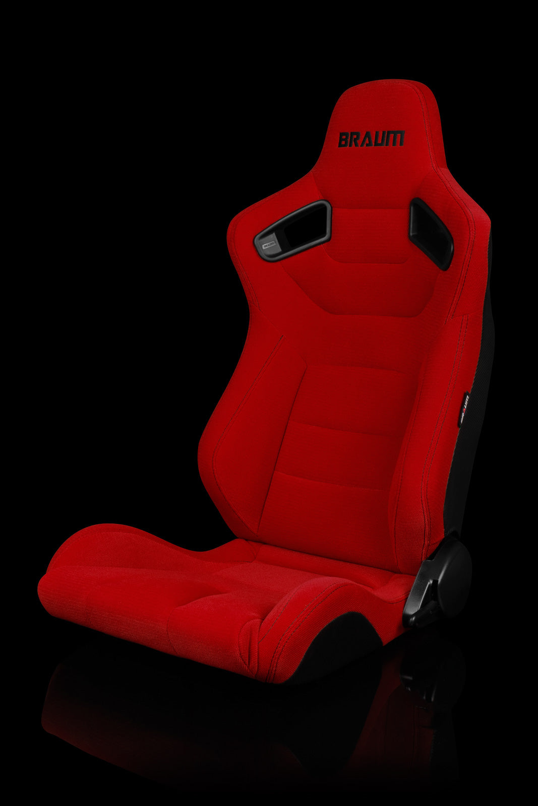 BRAUM ELITE Series Sport Reclinable Seats (Red Cloth | Black Stitching) – Priced Per Pair