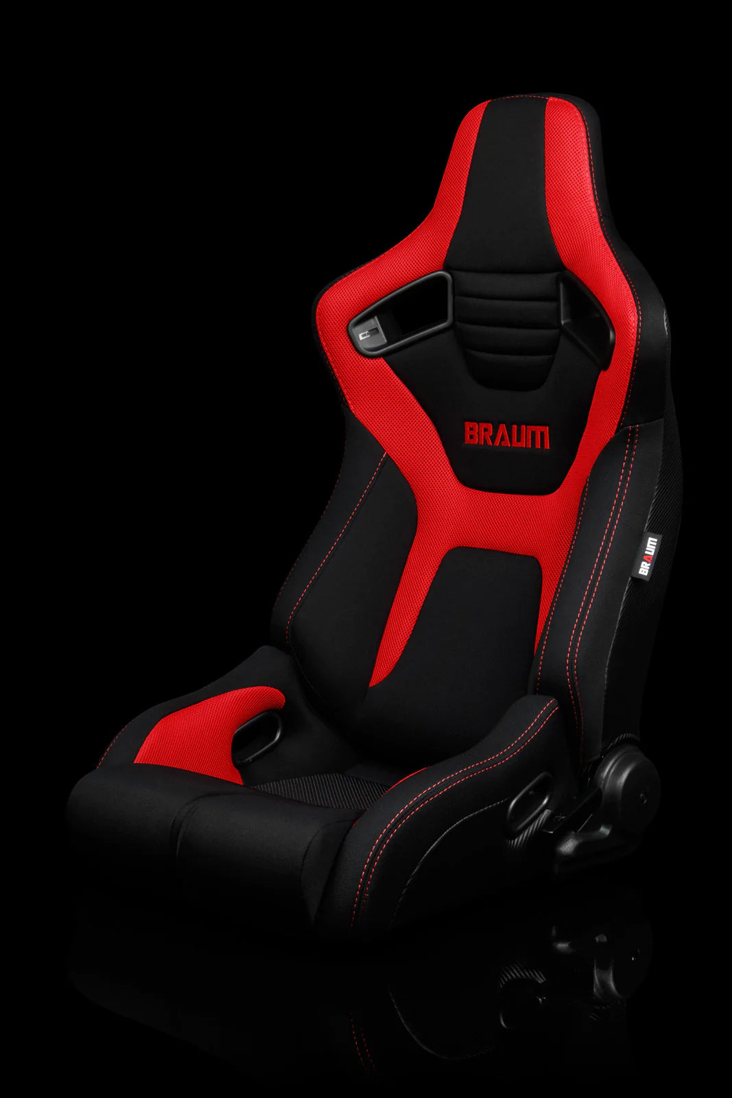 BRAUM ELITE-R Series Sport Reclinable Seats (Black | Red Cloth) – Priced Per Pair