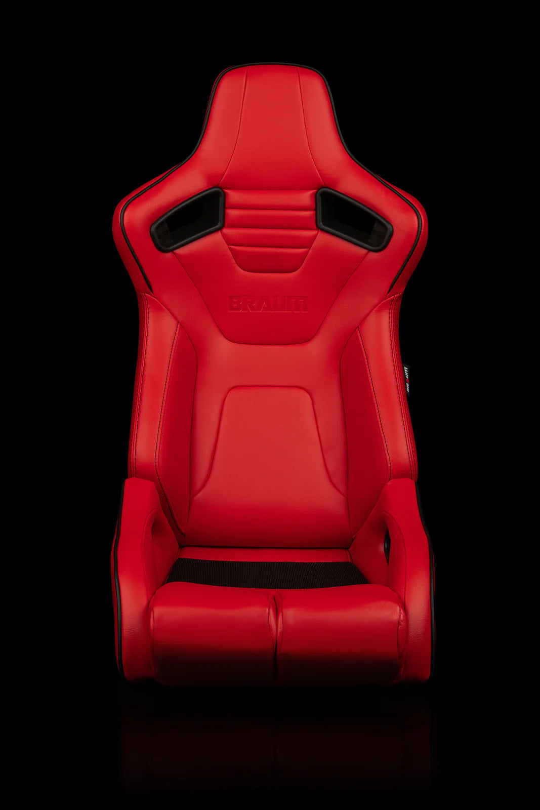 BRAUM ELITE-R Series Sport Reclinable Seats (Red Leatherette | Black Trim) – Priced Per Pair
