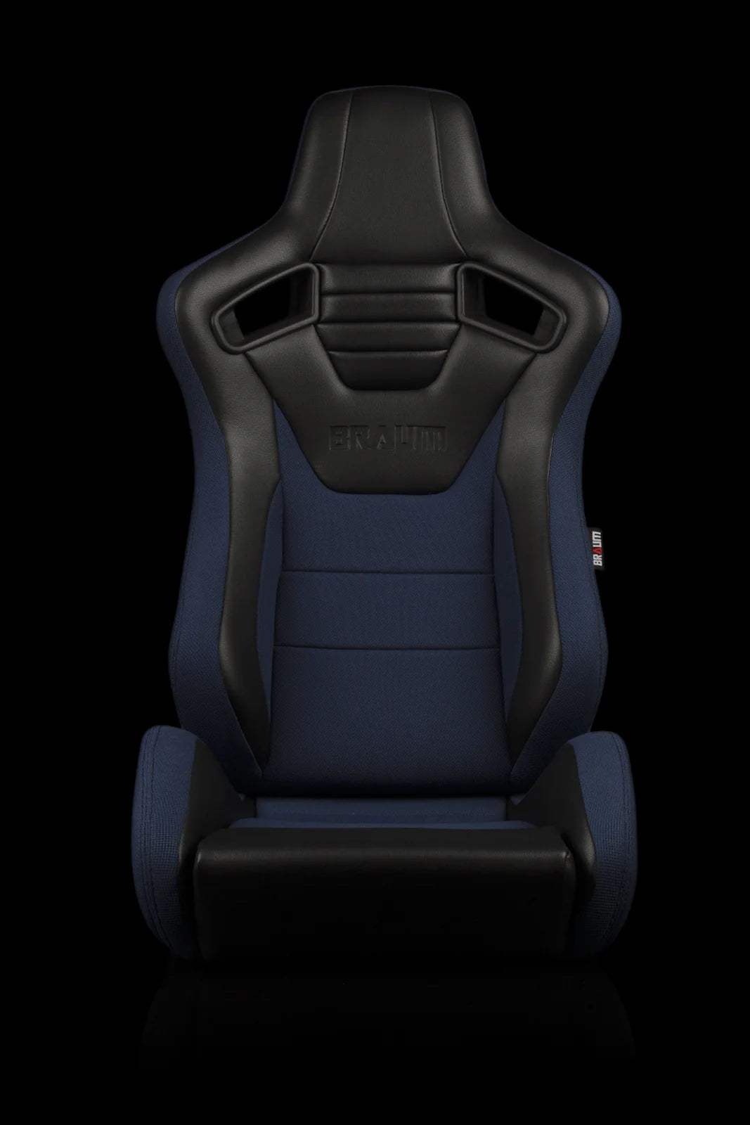 BRAUM ELITE-S Series Sport Reclinable Seats (Black Leatherette | Blue Cloth) – Priced Per Pair