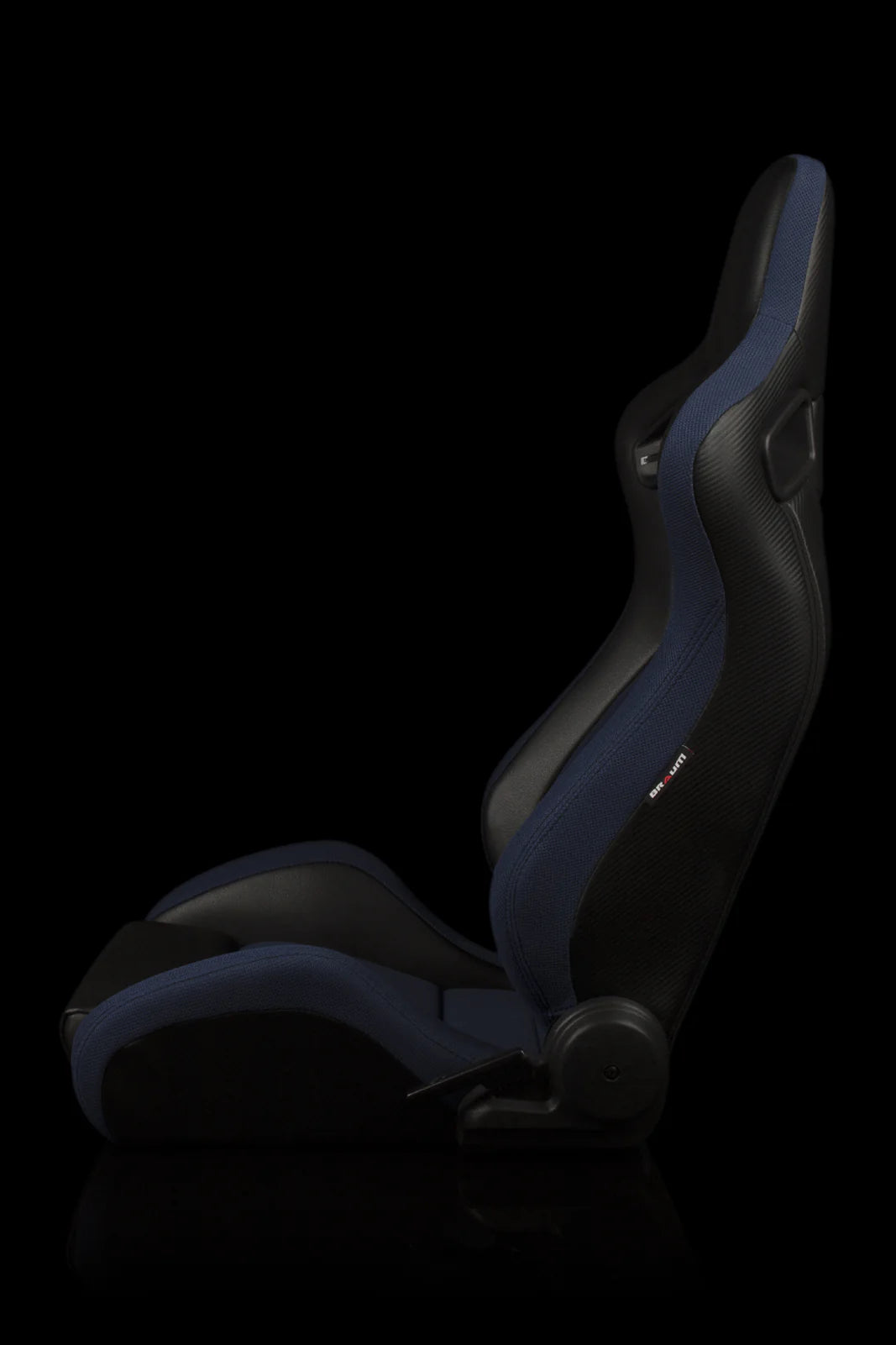 BRAUM ELITE-S Series Sport Reclinable Seats (Black Leatherette | Blue Cloth) – Priced Per Pair