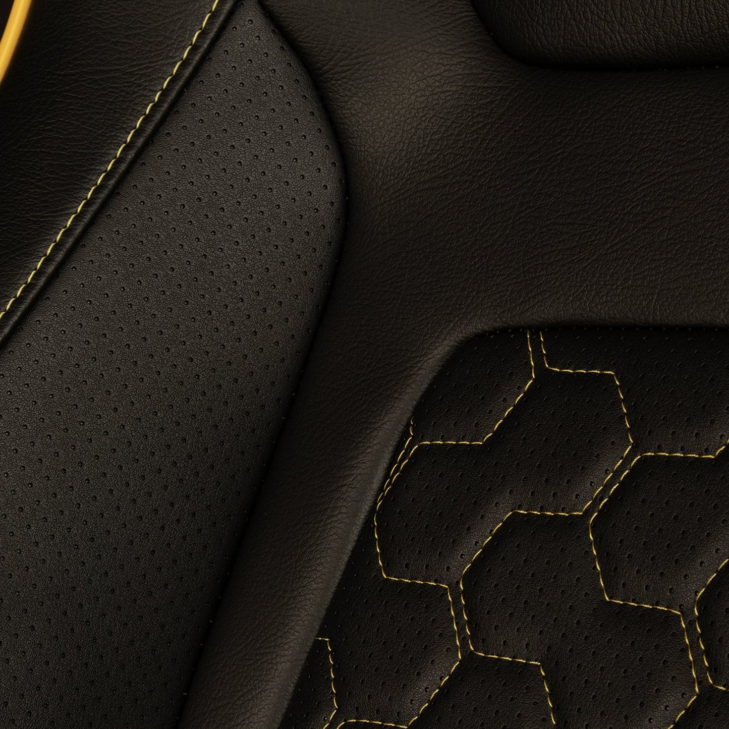 BRAUM ELITE-X Series Sport Reclinable Seats (Black Leatherette | Honeycomb | Yellow Trim) – Priced Per Pair