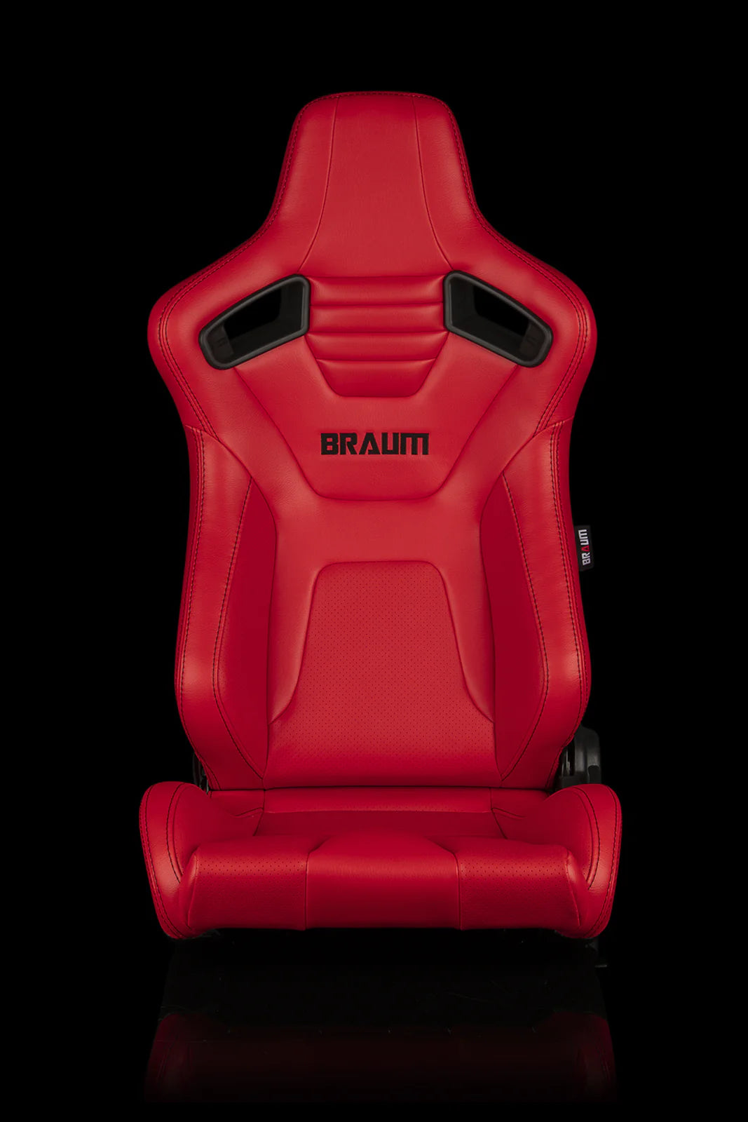 BRAUM ELITE-X Series Sport Reclinable Seats (Red Leatherette | Black Stitching) – Priced Per Pair