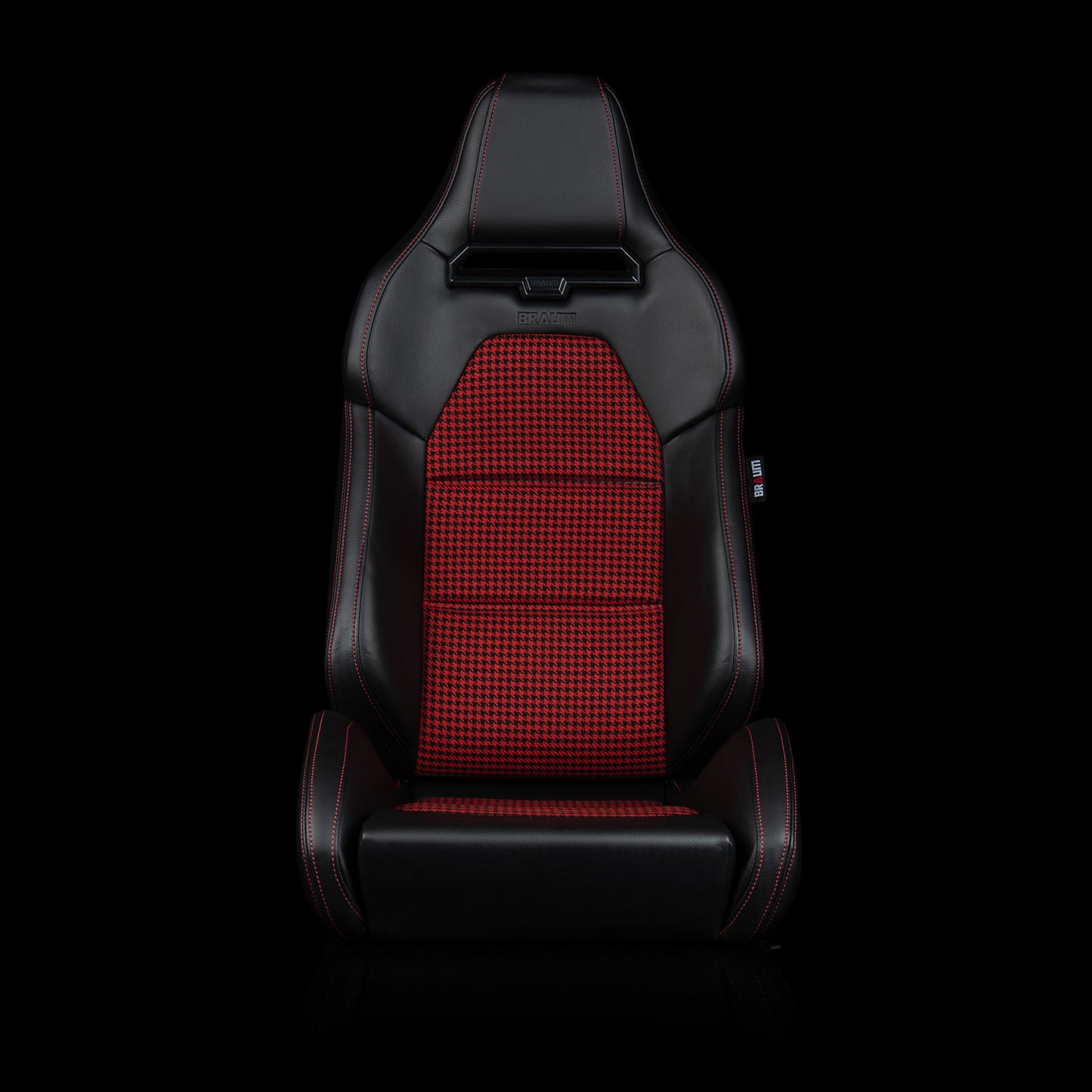 BRAUM VIPER-X Series Sport Reclinable Seats (Black Leatherette | Red Houndstooth) - Priced Per Pair