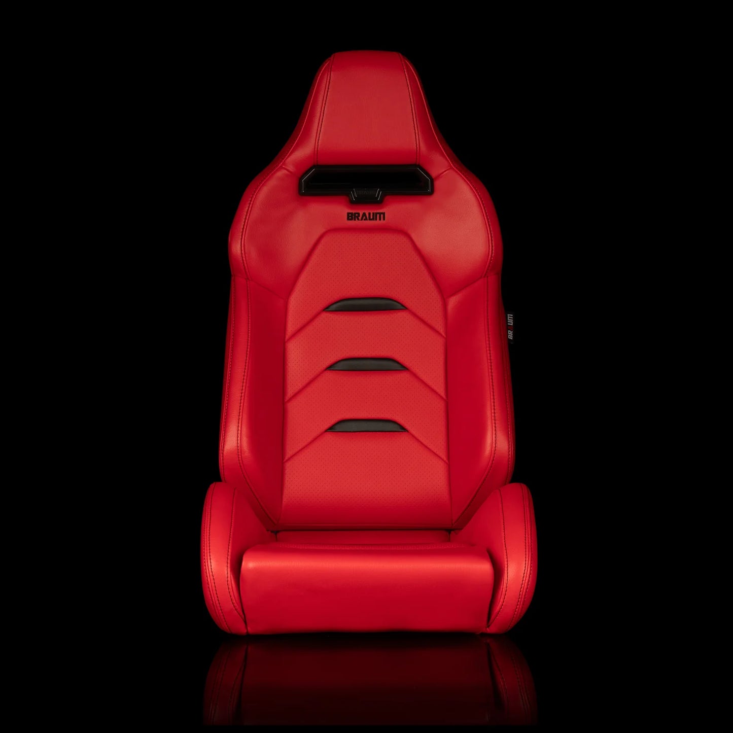 BRAUM VIPER-X Series Sport Reclinable Seats (Red Leatherette | Black Trim) – Priced Per Pair