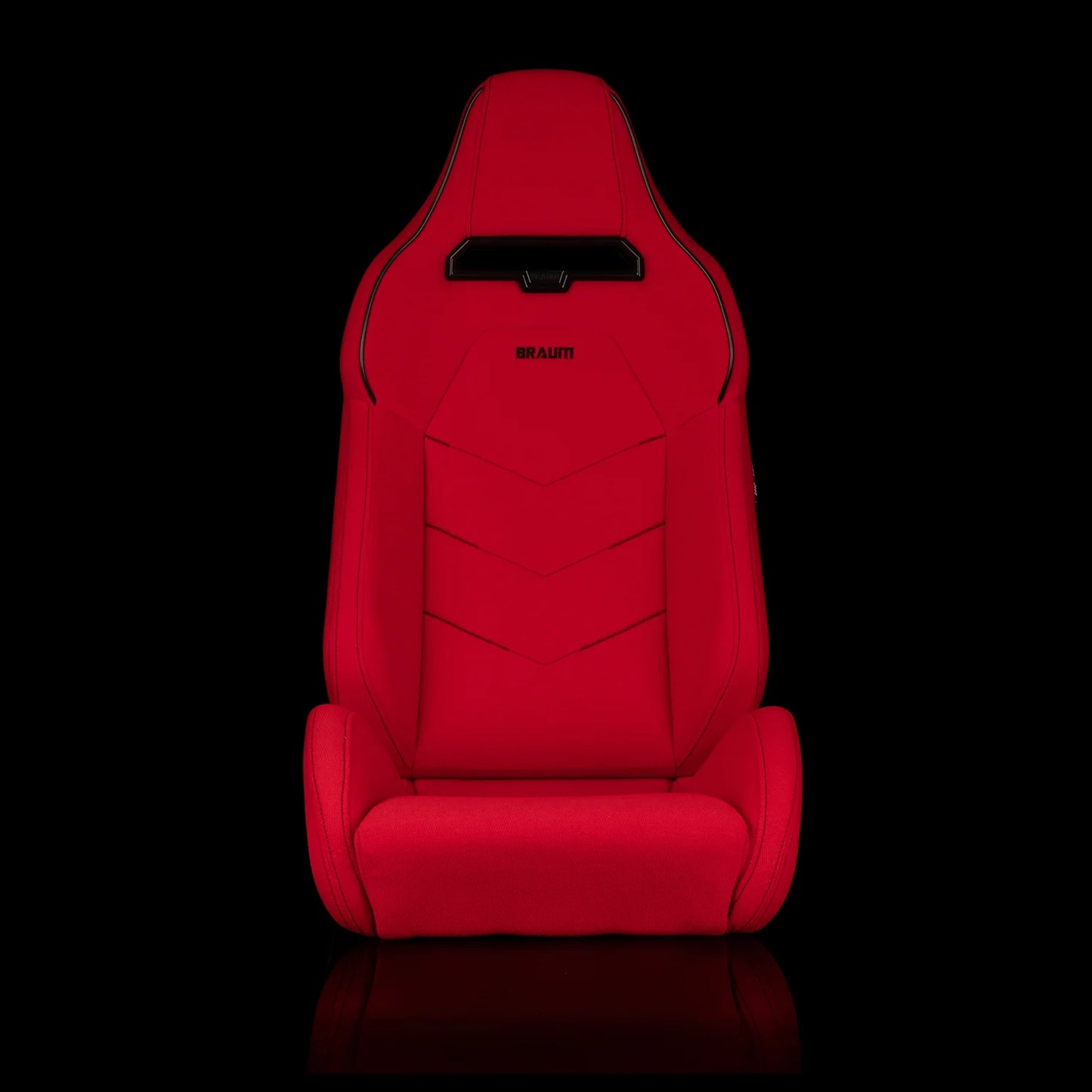 BRAUM VIPER-X Series Sport Reclinable Seats (Red Leatherette | Black Trim) – Priced Per Pair