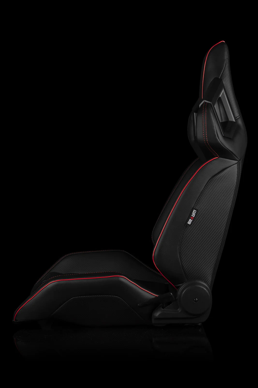 BRAUM ALPHA-X Series Sport Reclinable Seats (Black Leatherette | Red Inserts) – Priced Per Pair