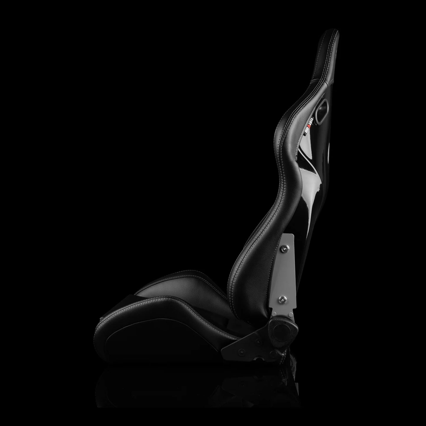 BRAUM FALCON-S2 Series Reclinable Composite Seats | Dual Knobs Mechanism - (Black Leatherette | Black Alcantara Inserts)