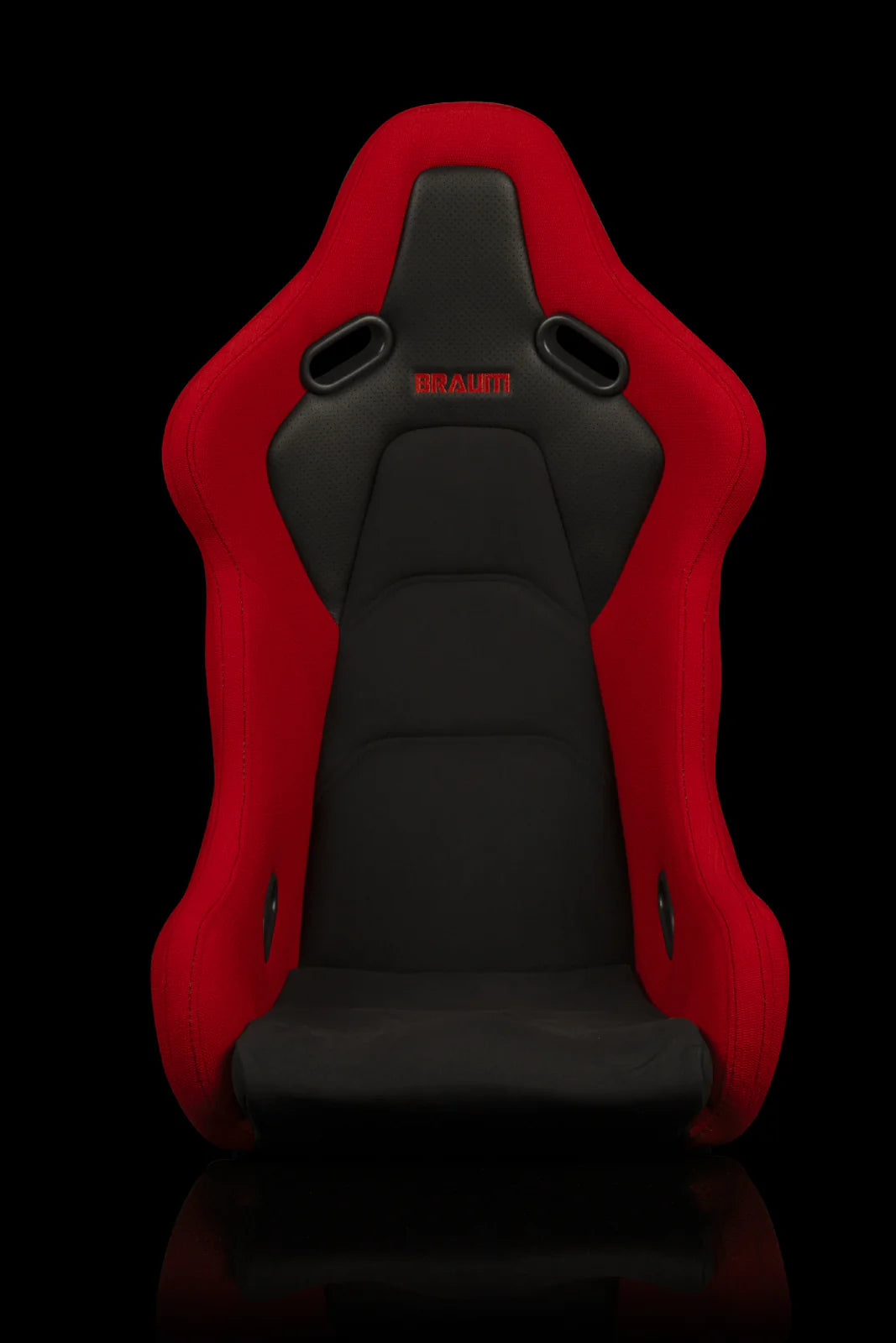 BRAUM FALCON-S Series Fixed Back Bucket Composite Seat (Red Cloth | Alcantara Inserts | Black Stitching) - Priced Per Seat