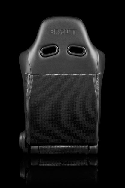 BRAUM ADVAN Series Sport Reclinable Seats (Black Leatherette | Carbon Inserts) – Priced Per Pair