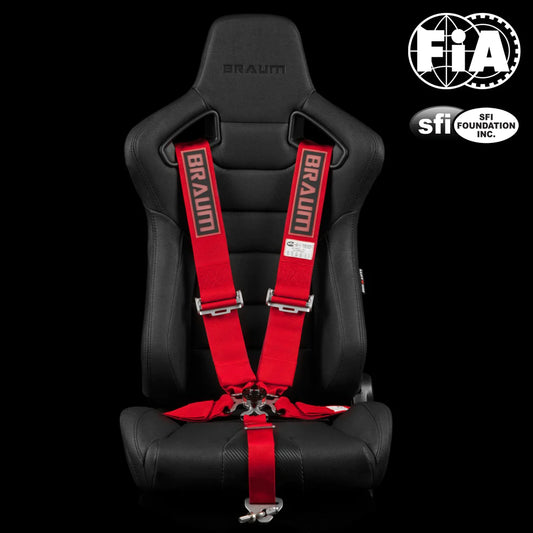 BRAUM Racing Harnesses 5PT - SFI 16.1 Certified Racing Harness 3" Strap Red – Priced Per Harness
