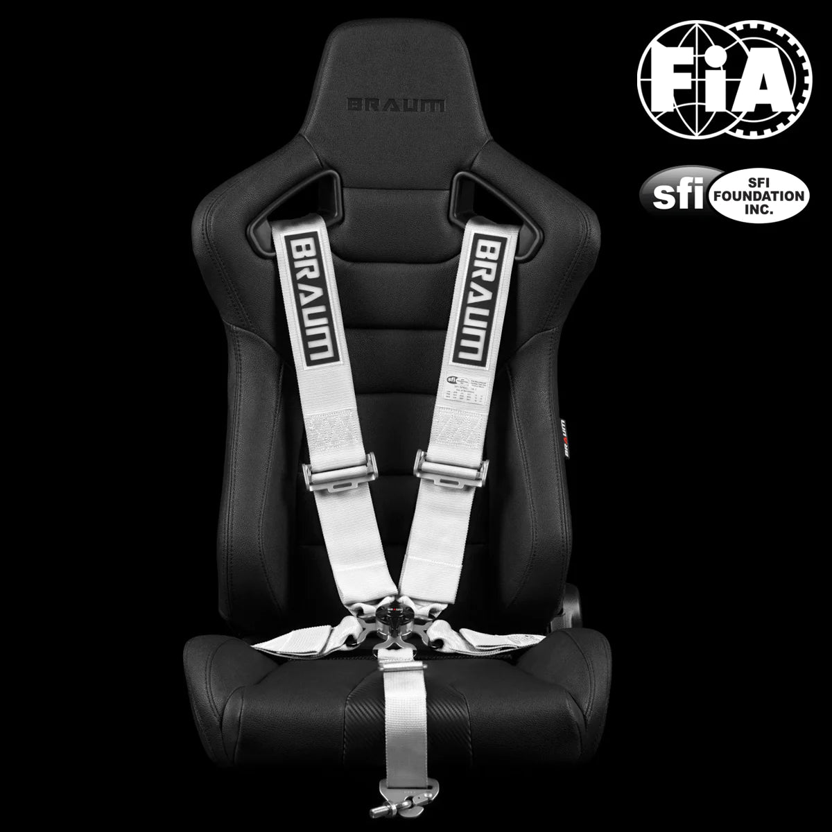 BRAUM Racing Harnesses 5PT - SFI 16.1 Certified Racing Harness 3" Strap White – Priced Per Harness