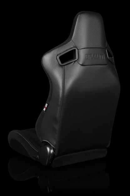 BRAUM ELITE Series Sport Reclinable Seats (Black Jacquard | Grey Stitching) – Priced Per Pair