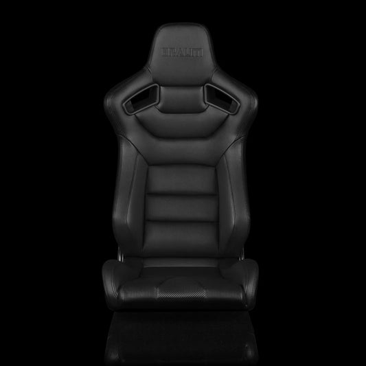 BRAUM ELITE Fixed Back Bucket Seat Black Leatherette – Priced Per Seat