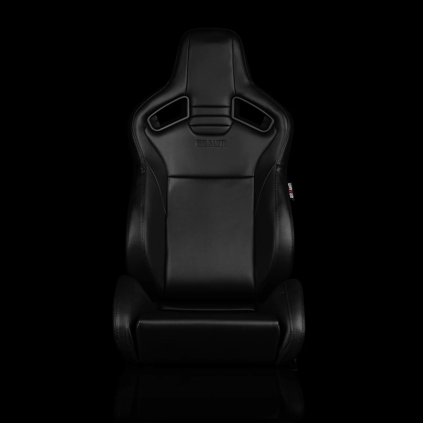 BRAUM ELITE V2 Series Sport Reclinable Seats (Black Leatherette | Black Stitching) – Priced Per Pair