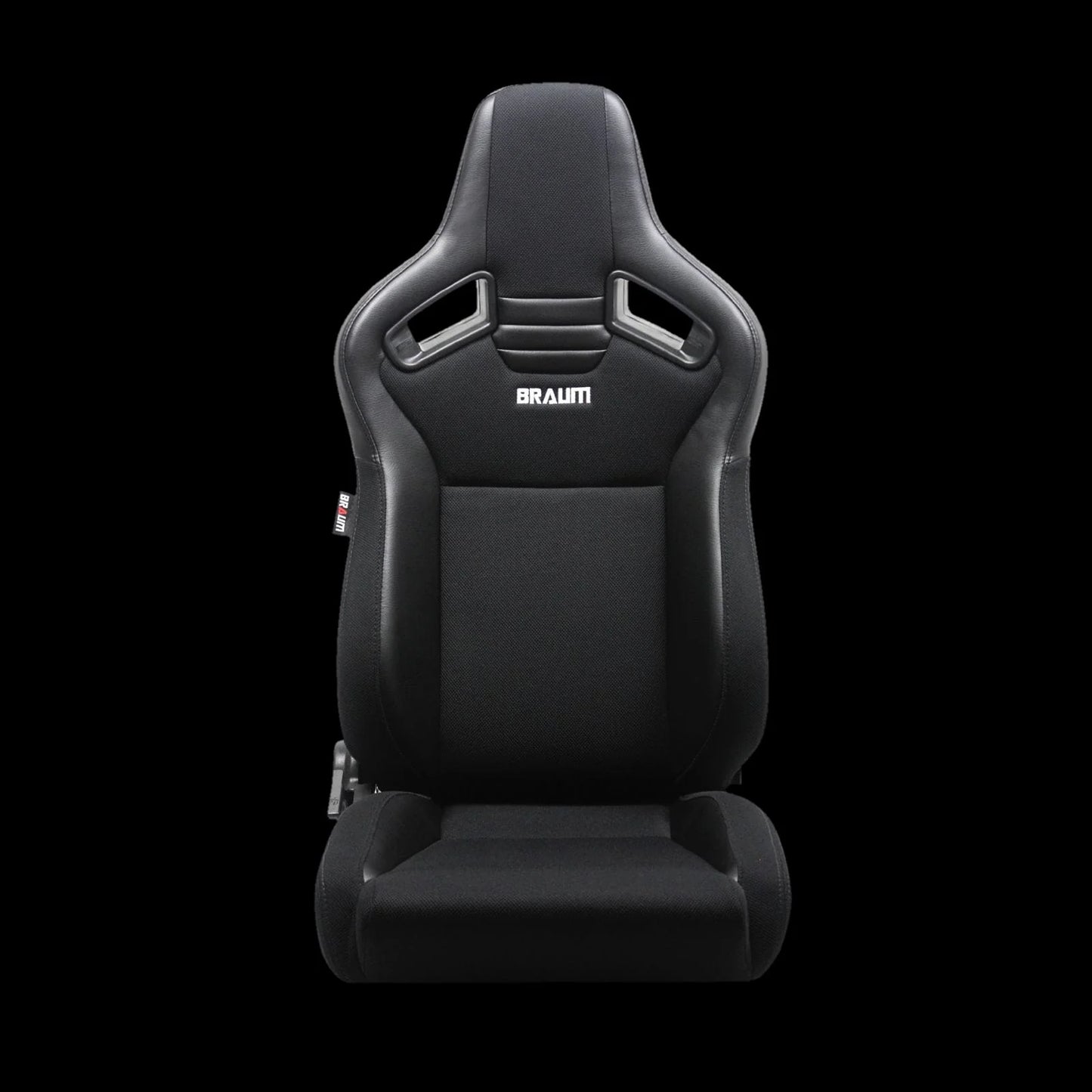 BRAUM ELITE V2 Series Sport Reclinable Seats  (Black Leatherette | Black Polo | Low Bolster Version) - Priced Per Pair