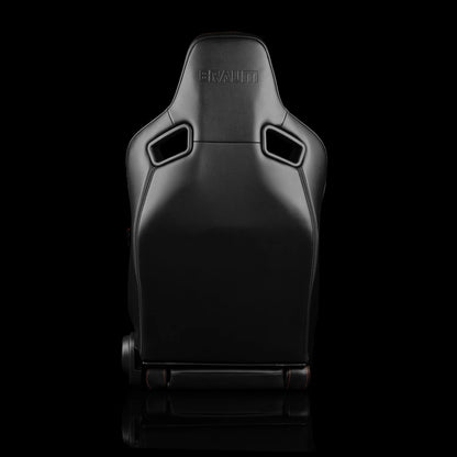 BRAUM ELITE V2 Series Sport Reclinable Seats (Black Leatherette | Black Suede) – Priced Per Pair