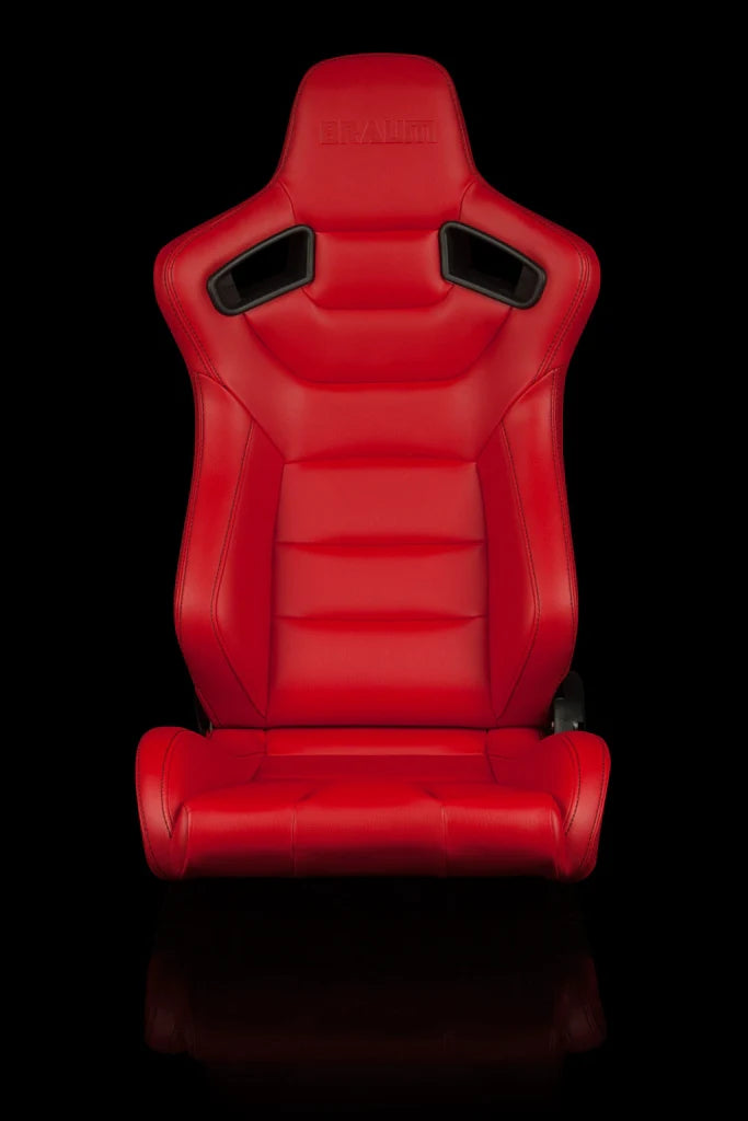 BRAUM ELITE Series Sport Reclinable Seats (Red Leatherette) – Priced Per Pair