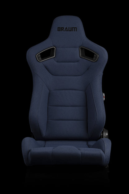 BRAUM ELITE Series Sport Reclinable Seats (Blue Cloth | Black Stitching) – Priced Per Pair