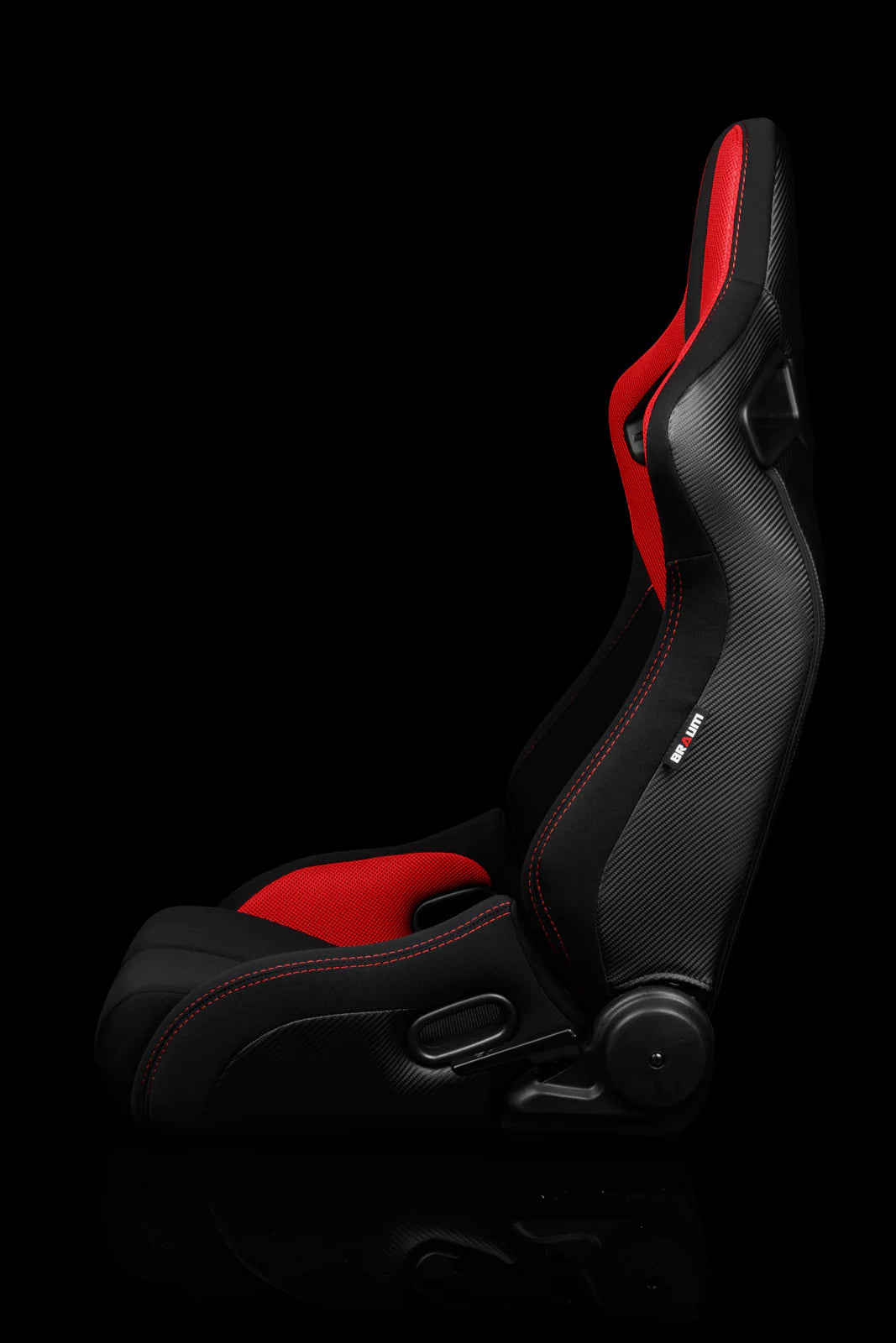BRAUM ELITE-R Series Sport Reclinable Seats (Black | Red Cloth) – Priced Per Pair