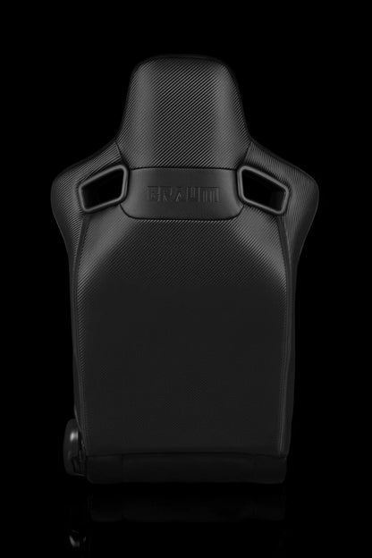 BRAUM ELITE-R Series Sport Reclinable Seats (Black Cloth | White Trim) – Priced Per Pair
