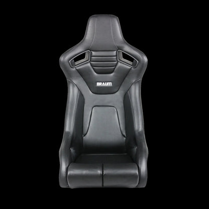 BRAUM ELITE-R Fixed Back Bucket Seat (Black Leatherette | Black Stitching) – Priced Per Seat
