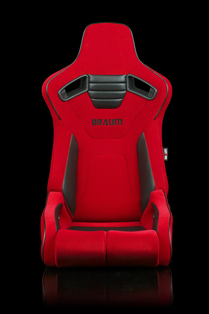 BRAUM ELITE-R Series Sport Reclinable Seats (Red Cloth | Black Trim) – Priced Per Pair