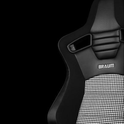 BRAUM ELITE-S Series Sport Reclinable Seats (Black Leatherette | Black Houndstooth) - Priced Per Pair