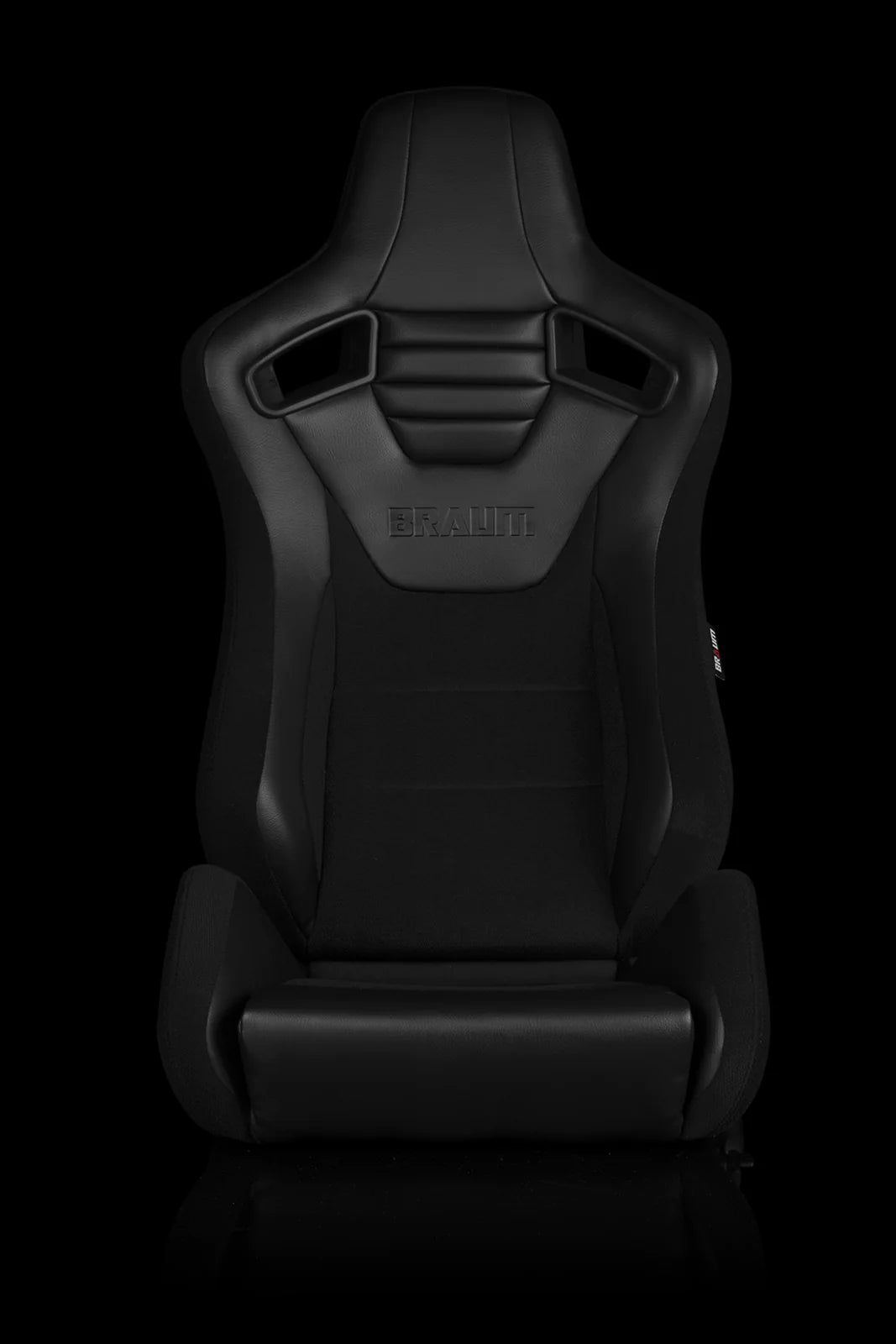 BRAUM ELITE-S Series Sport Reclinable Seats (Black Leatherette | Black Cloth) – Priced Per Pair