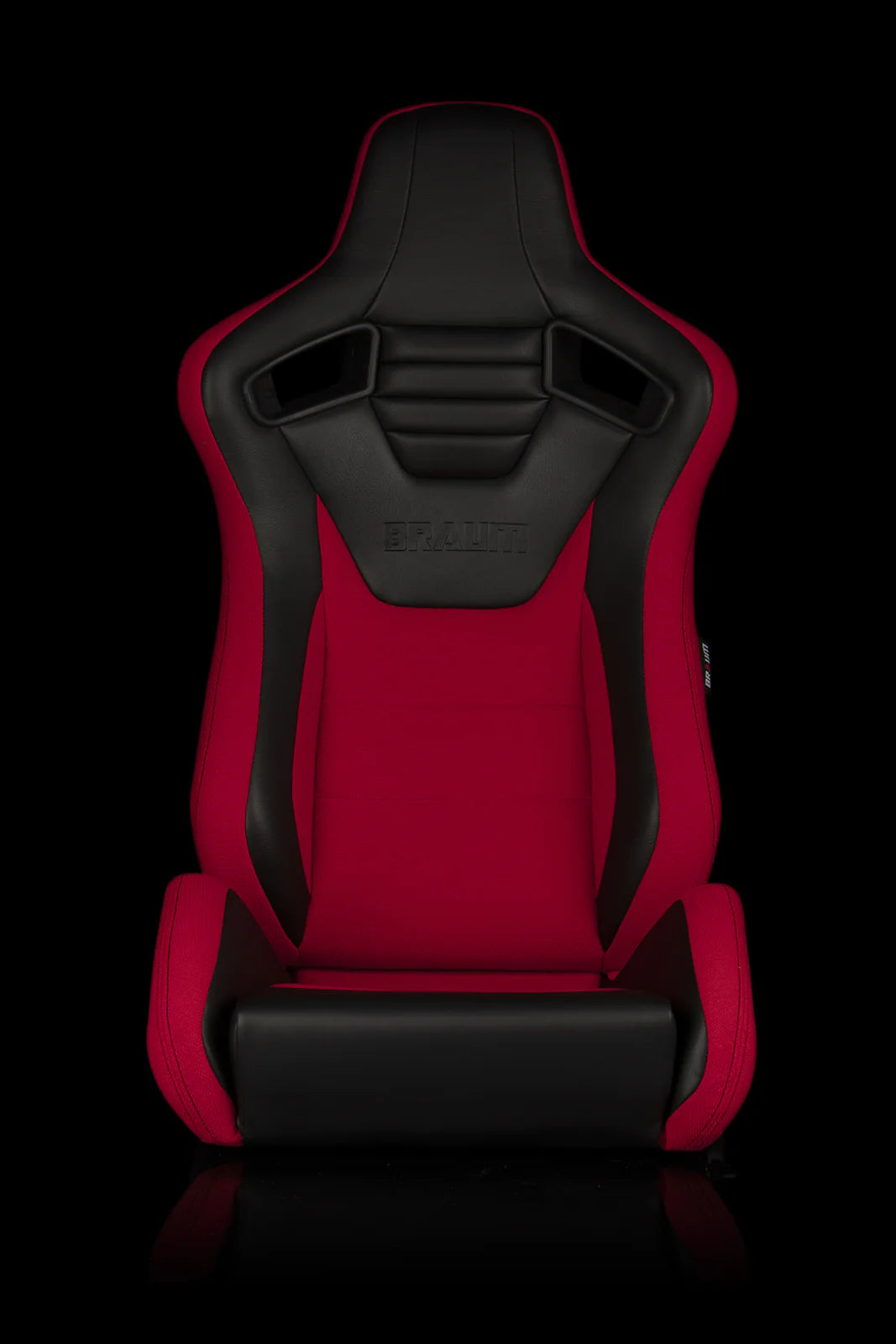 BRAUM ELITE-S Series Sport Reclinable Seats (Black Leatherette | Red Cloth) – Priced Per Pair