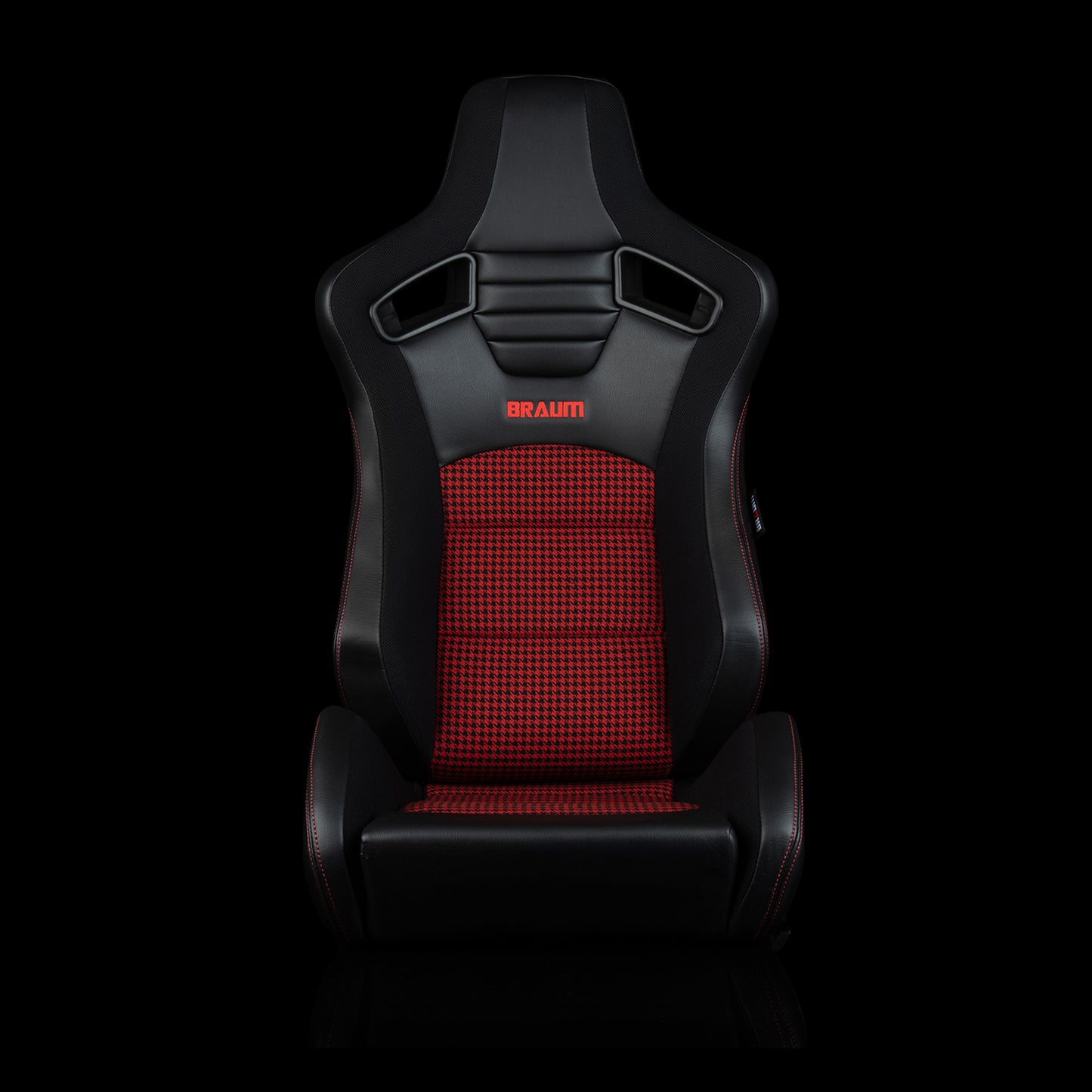 BRAUM ELITE-S Series Sport Reclinable Seats (Black Leatherette | Red Houndstooth) - Priced Per Pair