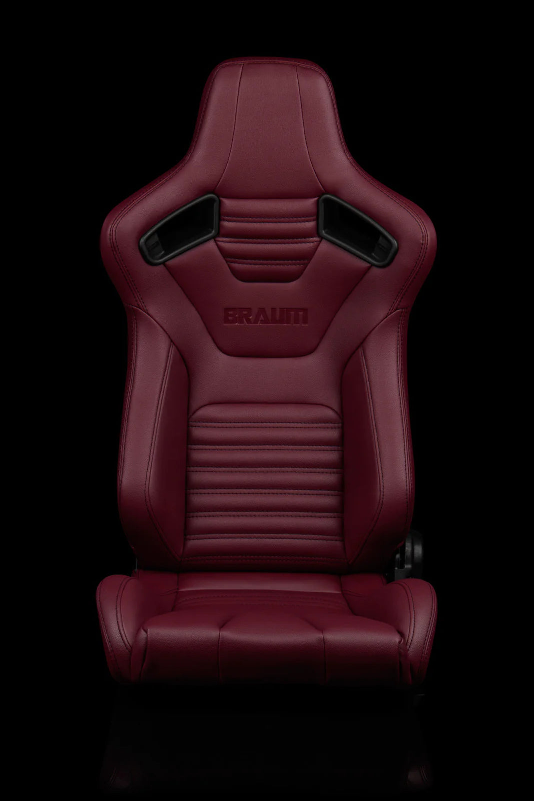 BRAUM ELITE-X Series Sport Reclinable Seats (Maroon Leatherette | Black Stitching) – Priced Per Pair