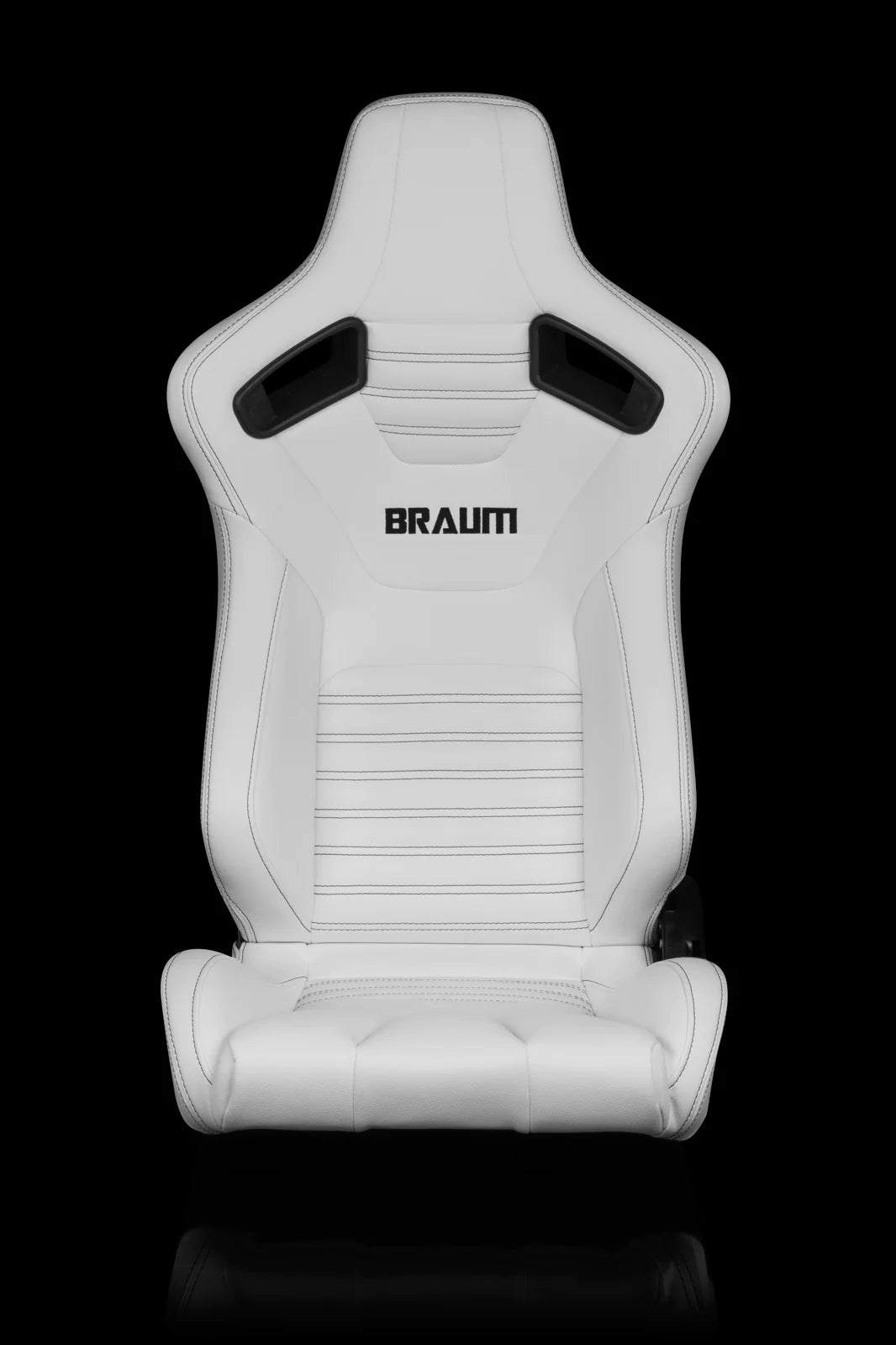 BRAUM ELITE-X Series Sport Reclinable Seats (White Leatherette | Black Stitching) – Priced Per Pair