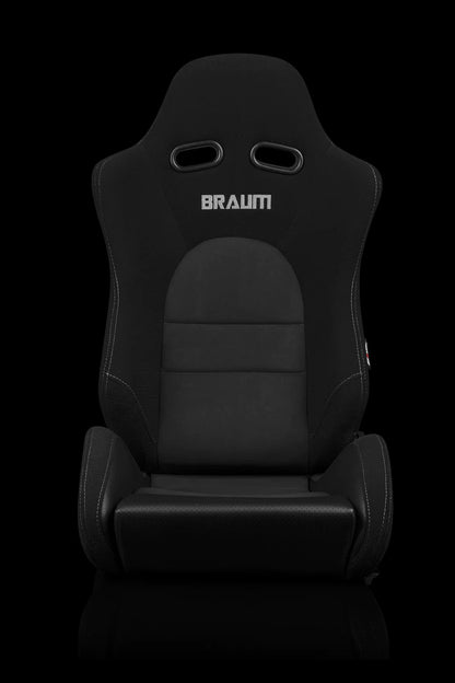 BRAUM ADVAN Series Sport Reclinable Seats (Black Cloth | Alcantara Inserts) – Priced Per Pair