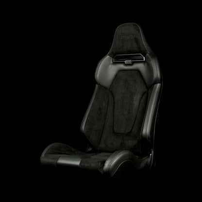 BRAUM VIPER X Fixed Back Bucket Seat - VIPER X Series Black Suede - Priced Per Seat