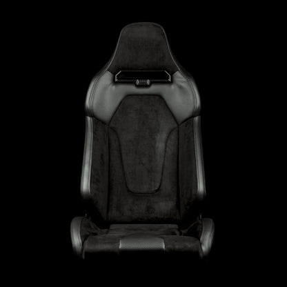 BRAUM VIPER X Fixed Back Bucket Seat - VIPER X Series Black Suede - Priced Per Seat