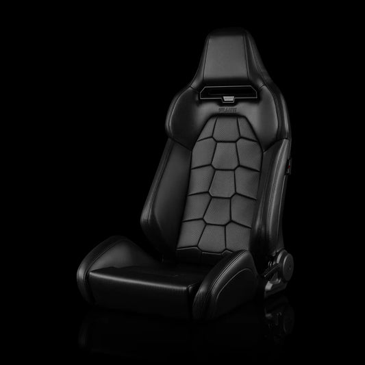 BRAUM VIPER-X Series Sport Reclinable Seats (Black Leatherette | Snakeskin Edition) – Priced Per Pair