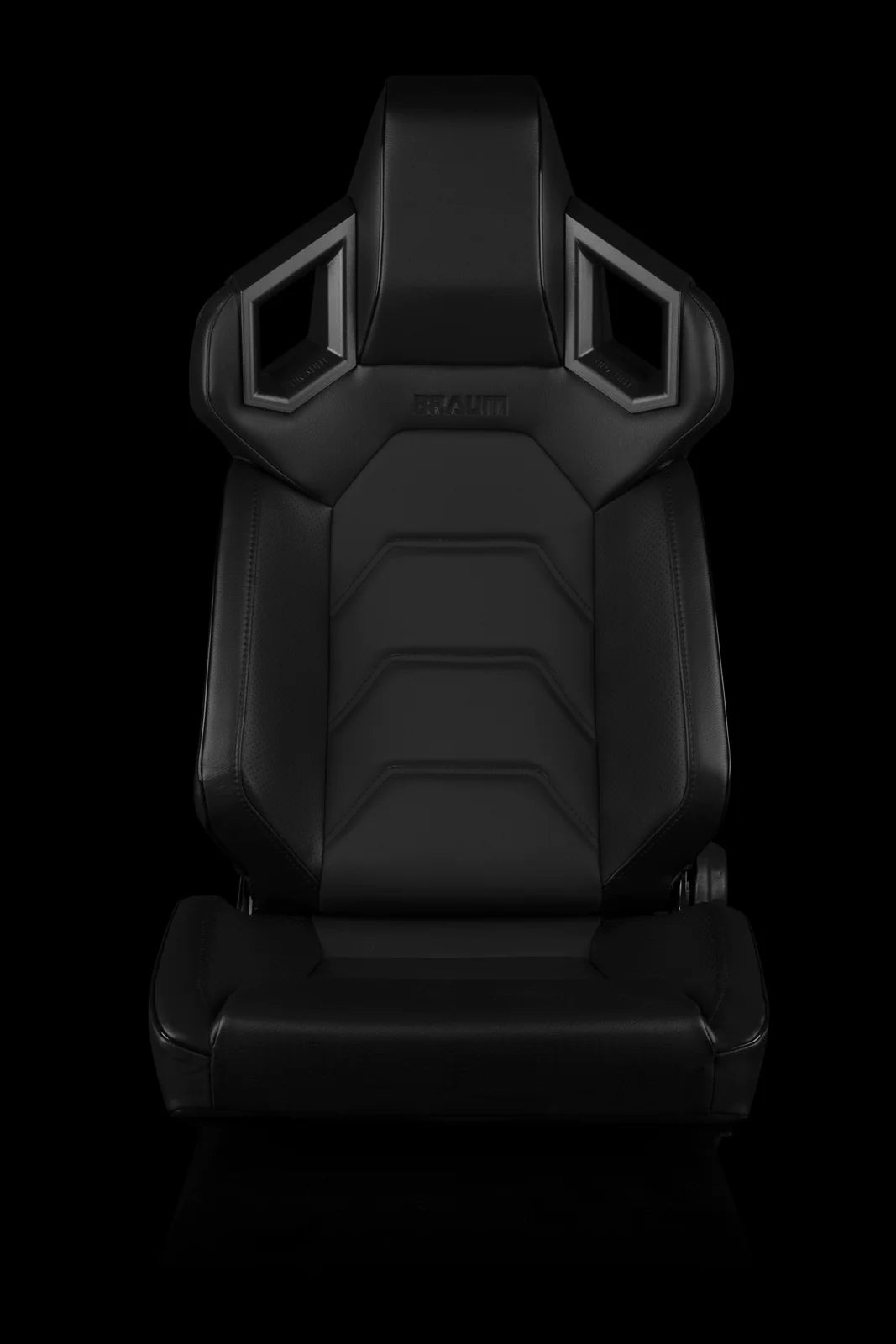 BRAUM ALPHA-X Series Sport Reclinable Seats (Black Leatherette | Black Stitching | Low Base Version) - Priced Per Pair