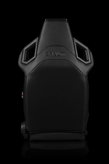 BRAUM ALPHA-X Series Sport Reclinable Seats (Black Leatherette | Red Trim) – Priced Per Pair