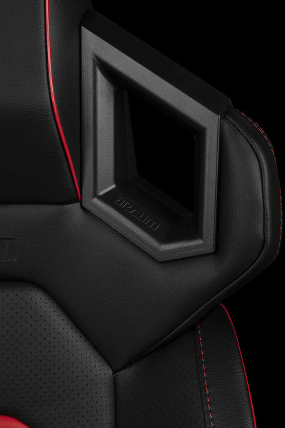 BRAUM ALPHA-X Series Sport Reclinable Seats (Black Leatherette | Red Inserts) – Priced Per Pair