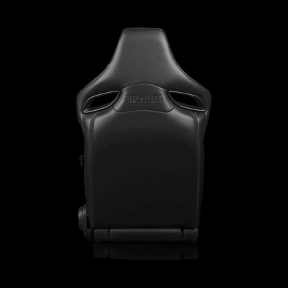 BRAUM ORUE-S Series Sport Reclinable Seats (Black Leatherette | Honeycomb Alcantara | White Stitching) - Priced Per Pair