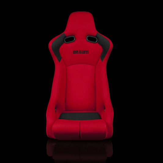 BRAUM VENOM-R Fixed Back Bucket Seat Red Cloth - Priced Per Seat