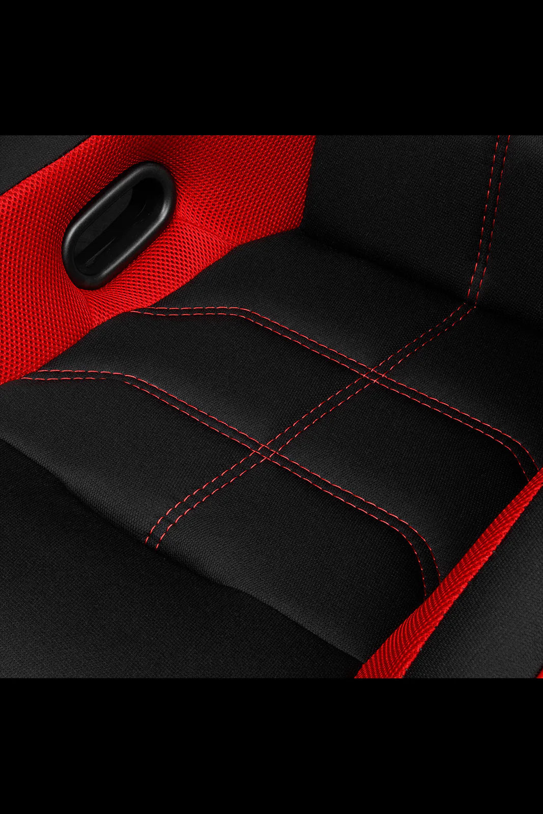 BRAUM FALCON-X Series FIA Certified Fixed Back Racing Seat (Black Cloth | Red Trim) – Priced Per Seat