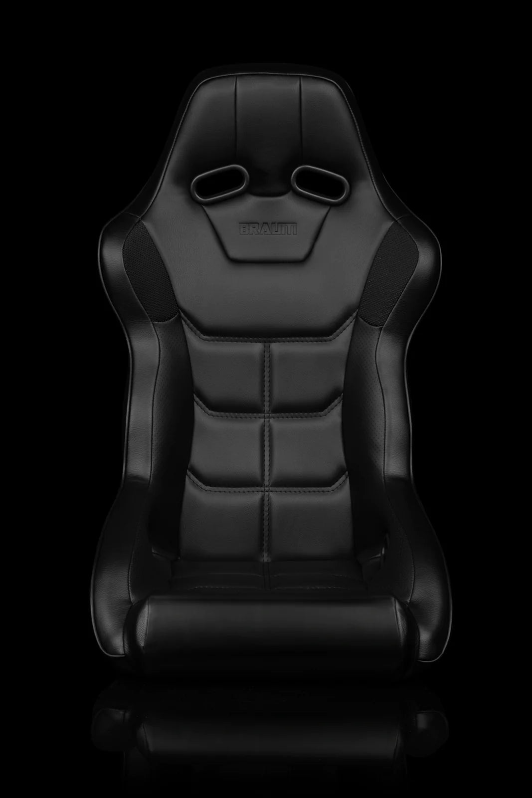 BRAUM FALCON-X Series FIA Certified Fixed Back Racing Seat (Black Leatherette | Black Stitching) – Priced Per Seat