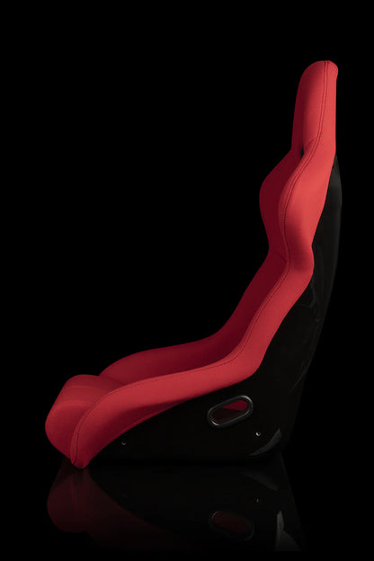 BRAUM FALCON-R Series Fixed Back Bucket Composite Seat Red Cloth - Priced Per Seat