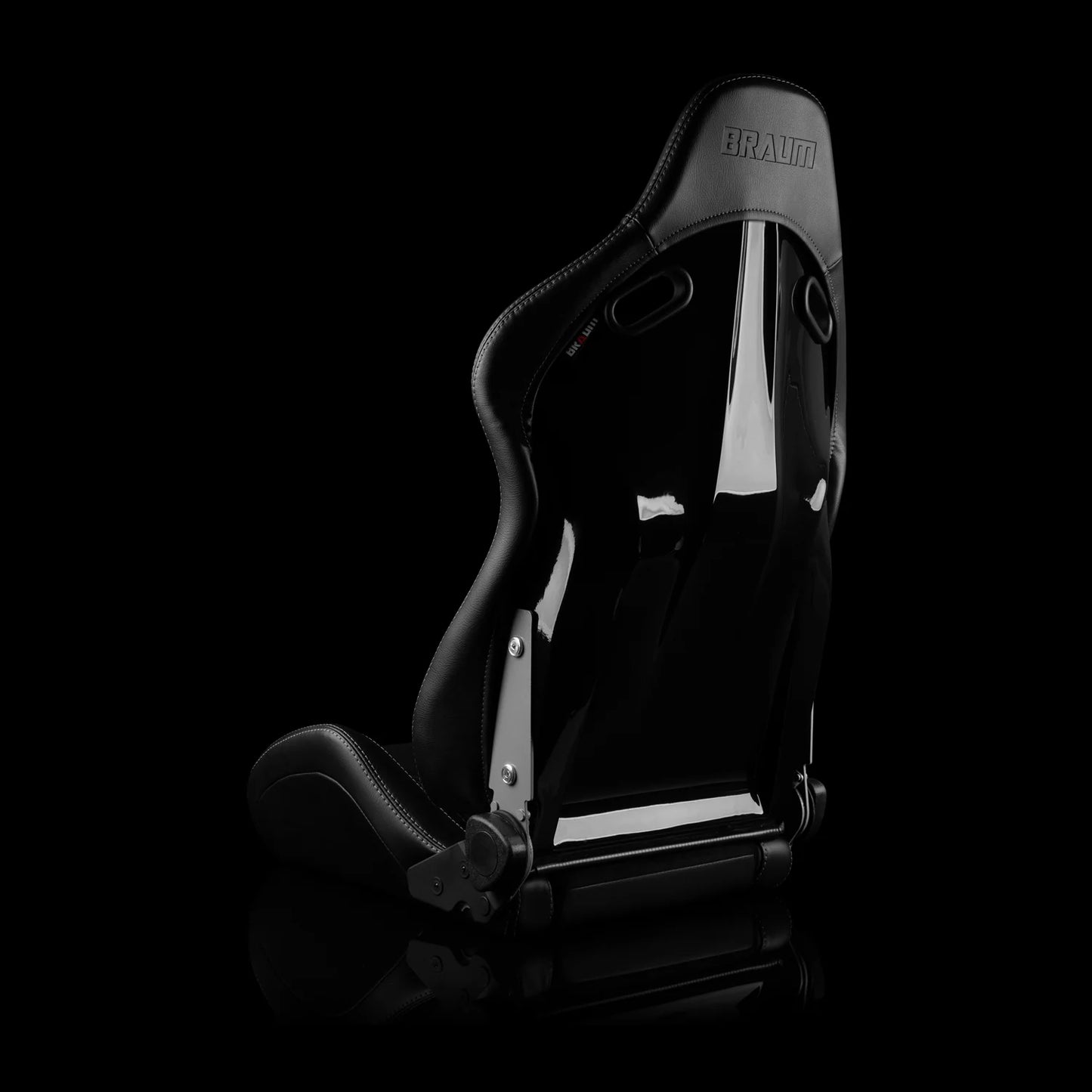 BRAUM FALCON-S2 Series Reclinable Composite Seats | Dual Knobs Mechanism - (Black Leatherette | Black Alcantara Inserts)
