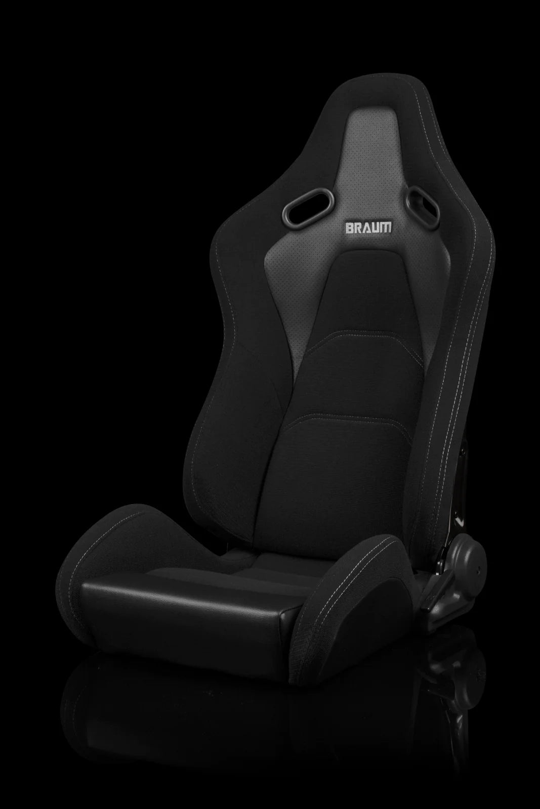 BRAUM FALCON-S Series Reclinable Composite Seats (Black Cloth | Grey Stitching) – Priced Per Pair